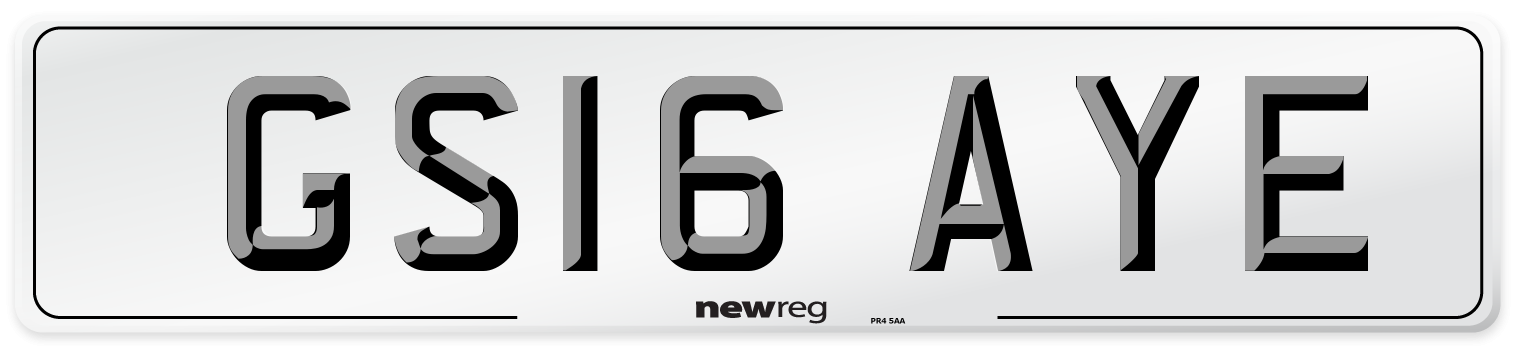 GS16 AYE Number Plate from New Reg